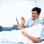 A patient is being visited by her relative